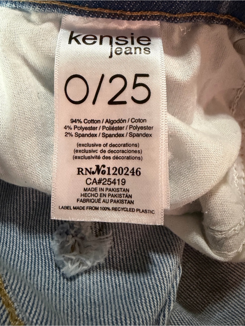 Kensie Vintage Luxe The Ella High Rise Straight Jeans Light Wash Size 0/25 - Picture 8 of 8